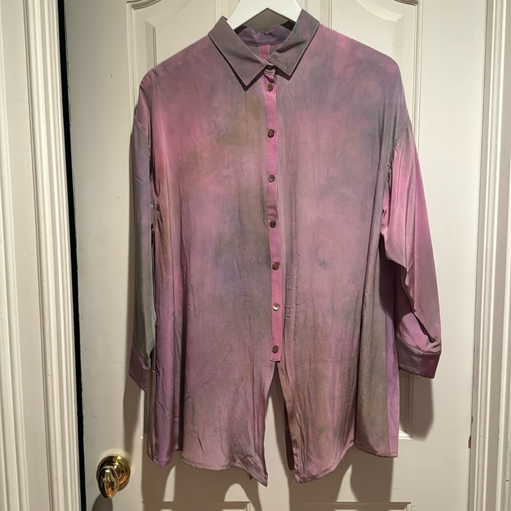 a.shin tie dyed purple green blouse ( tunic)